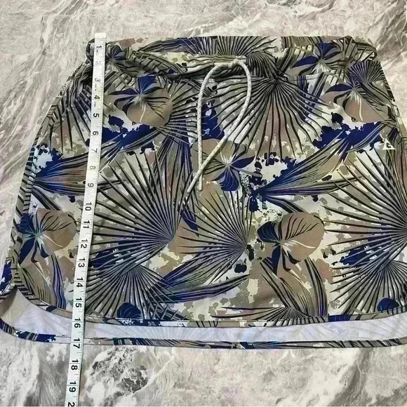 Gerry Size Large Skirt Shorts Green Blue Tropical Drawstring Pockets Athletic - Picture 5 of 10